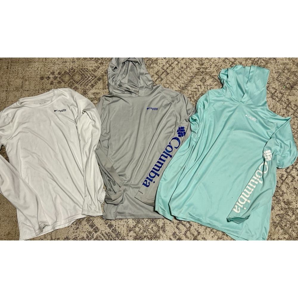 Columbia Boys Xl (18-20) Long Sleeve Fishing Shirts Lot Of 3